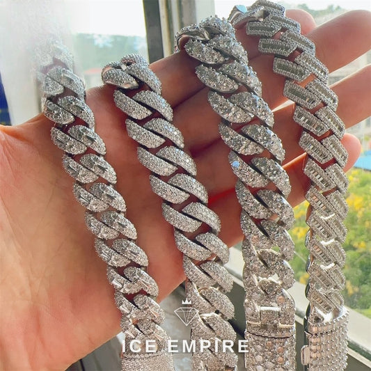Iced Out Rose Gold Plated Moissanite Cuban Chain
