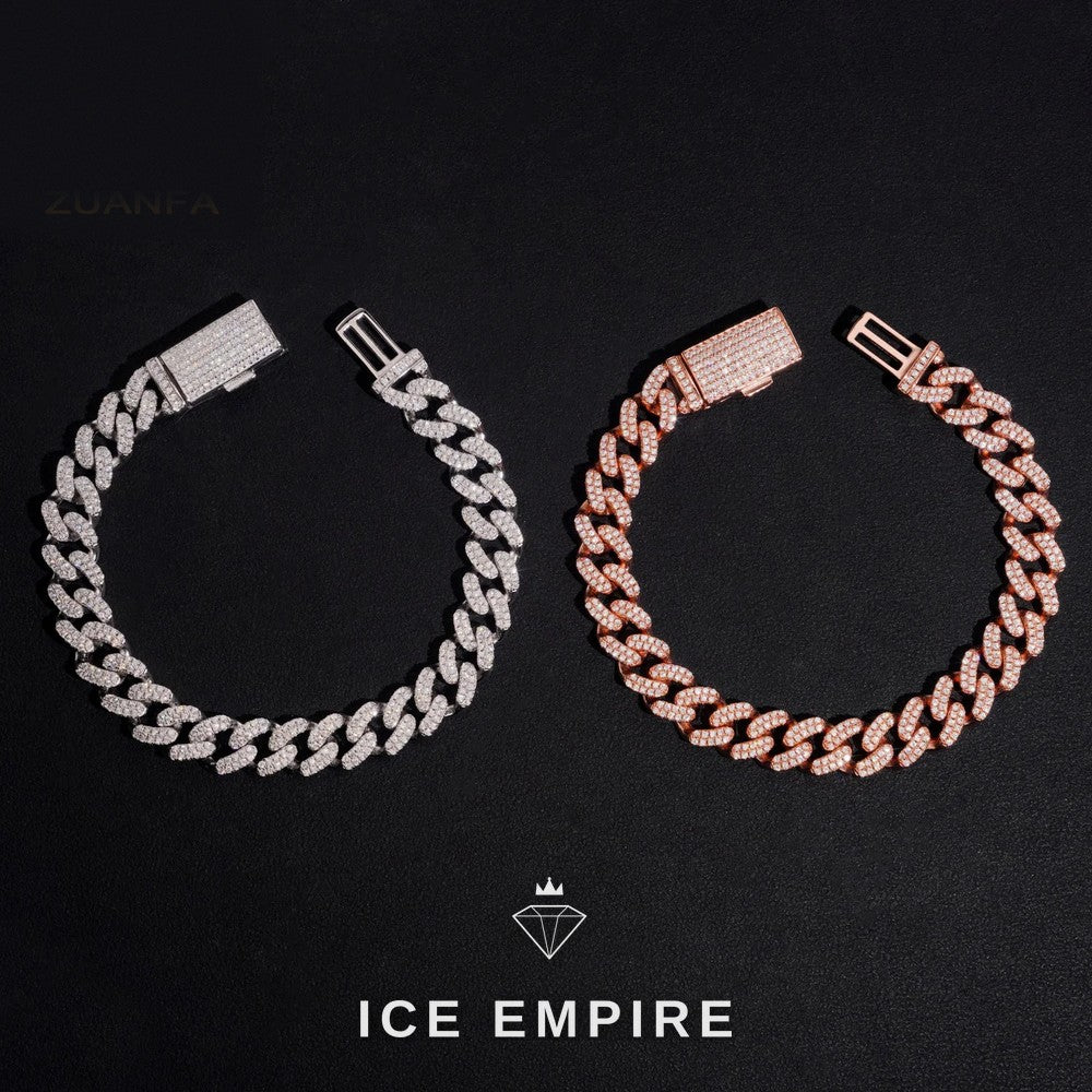 Iced Out Rose Gold Plated Moissanite Cuban Chain