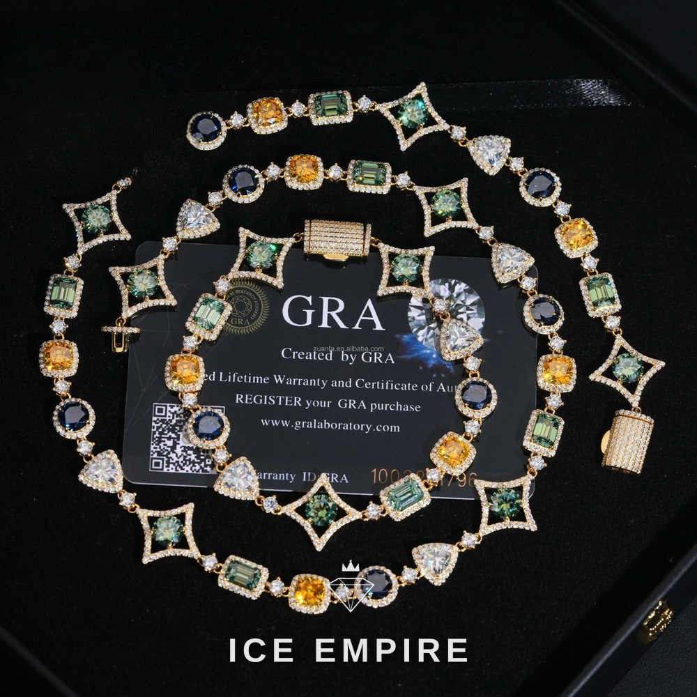 Iced Out Gold Plated Moissanite Cuban Chain