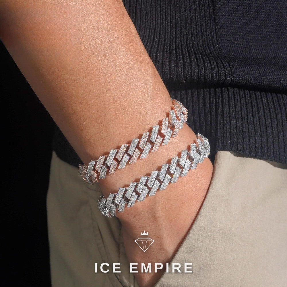 Iced Out 925 Silver Moissanite Cuban Chain