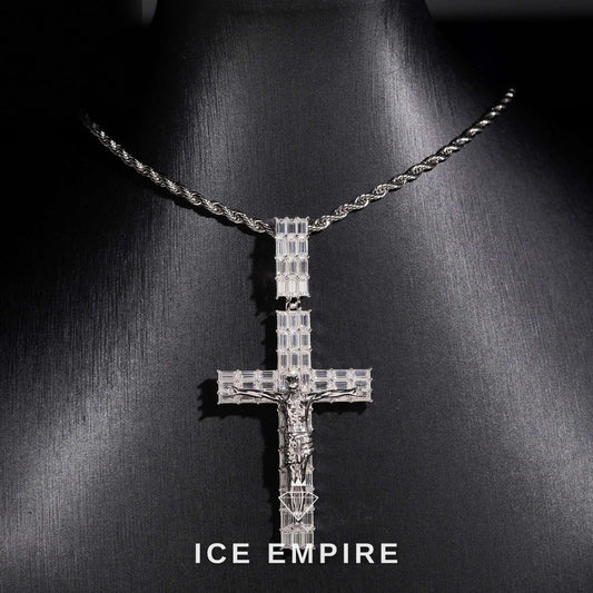 Iced Out Baguette 925 Silver Moissanite Pendant