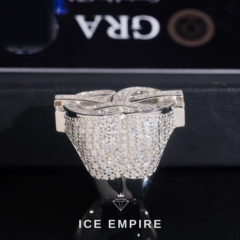 Iced Out 925 Silver Moissanite Ring
