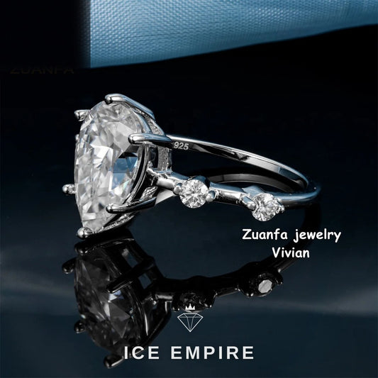 Iced Out 925 Silver Moissanite Ring
