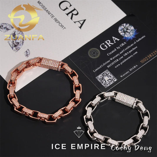 Iced Out 925 Silver Moissanite Cuban Chain