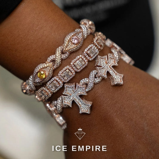 Iced Out Cross 925 Silver Moissanite Cuban Chain
