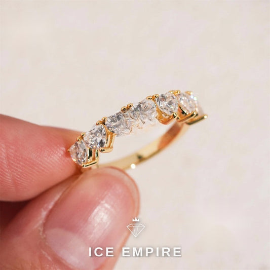 Iced Out Heart Gold Plated Moissanite Ring
