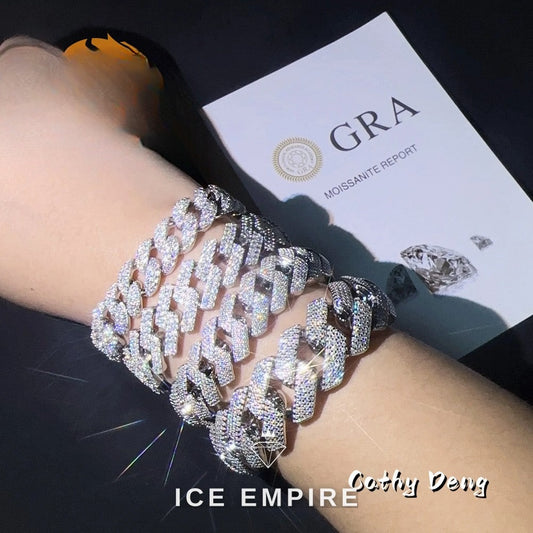 Iced Out Rose Gold Plated Moissanite Cuban Chain