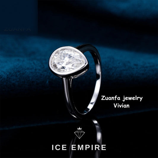 Iced Out 925 Silver Moissanite Ring