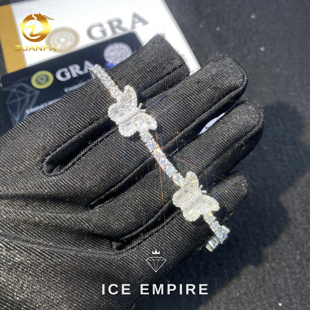 Iced Out Rose Gold Moissanite Tennis Chain