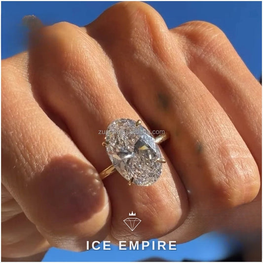 Iced Out 14K Gold Lab Grown Diamond Engagement Ring