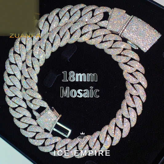 Iced Out Rose Gold Plated Moissanite Cuban Chain