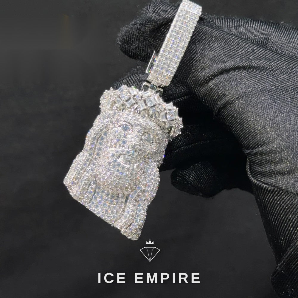 Iced Out Rose Gold Plated Moissanite Pendant