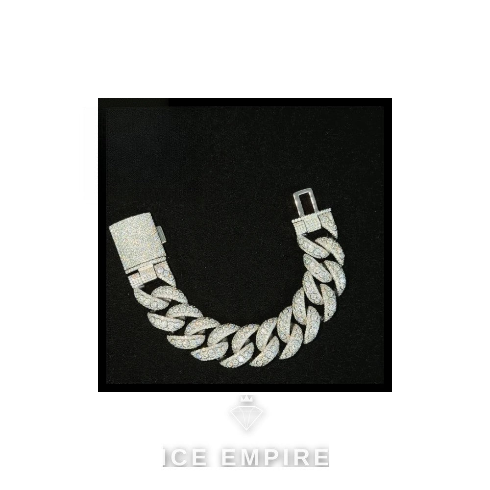 Iced Out 925 Silver Moissanite Cuban Chain