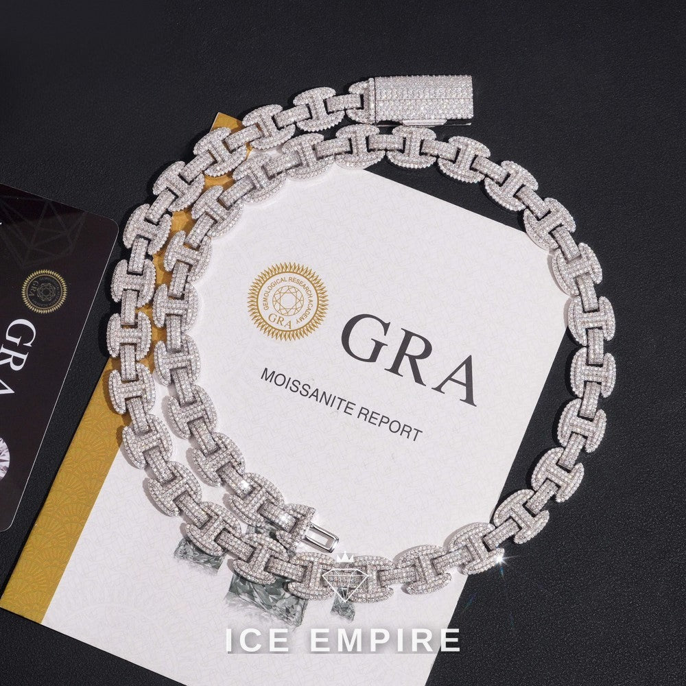 Iced Out Rose Gold Plated Moissanite Cuban Chain