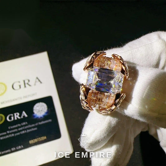 Iced Out 925 Silver Moissanite Ring
