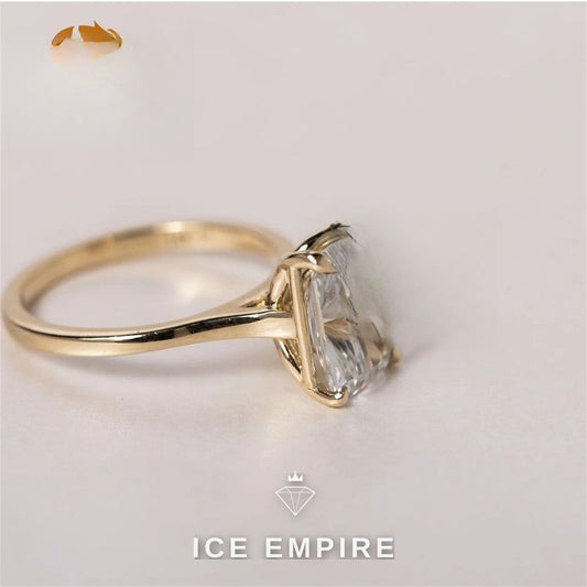 Iced Out 10K Gold Moissanite Engagement Ring