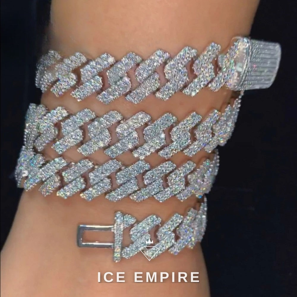 Iced Out Rose Gold Plated Moissanite Cuban Chain