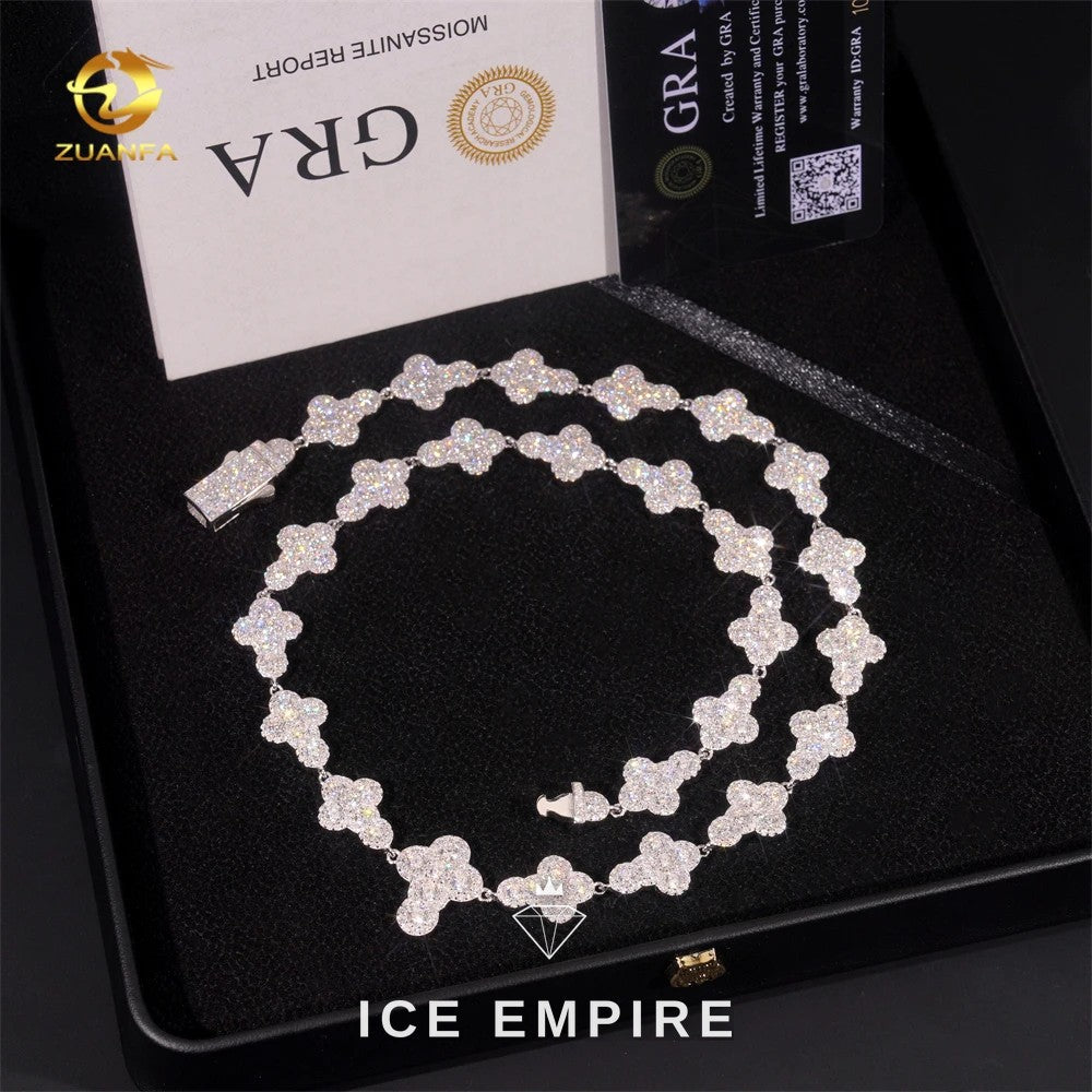 Iced Out Cross Rose Gold Plated Moissanite Cuban Chain
