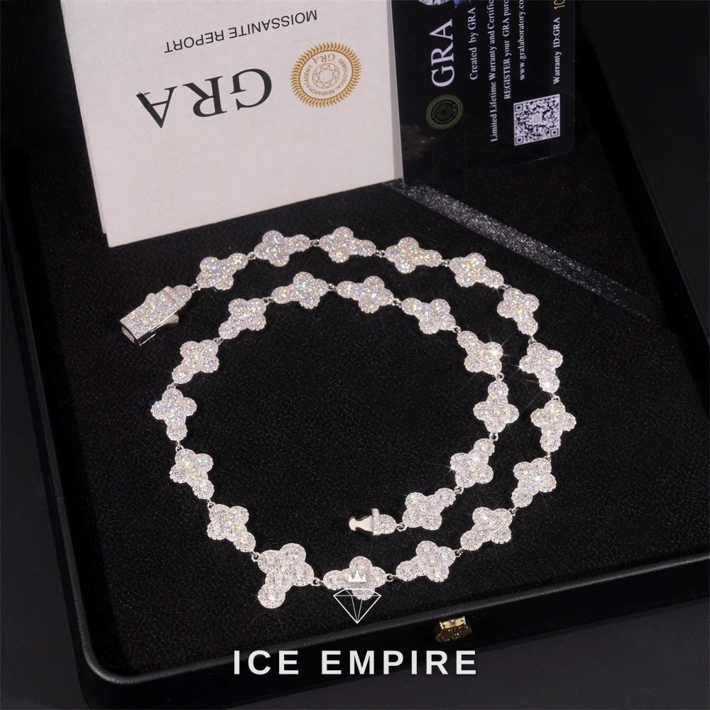 Iced Out Cross Rose Gold Plated Moissanite Cuban Chain