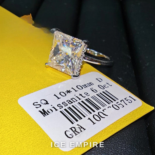 Iced Out 925 Silver Moissanite Wedding Band