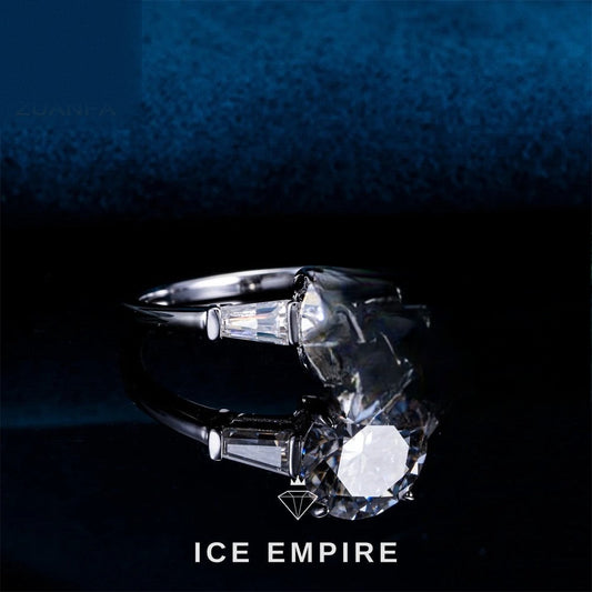 Iced Out 925 Silver Moissanite Ring