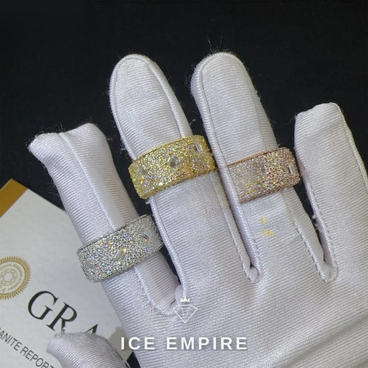 Iced Out 925 Silver Moissanite Ring