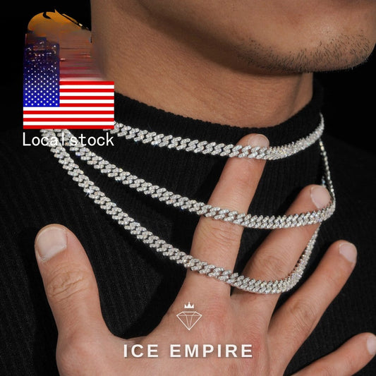 Iced Out 925 Silver Moissanite Cuban Chain