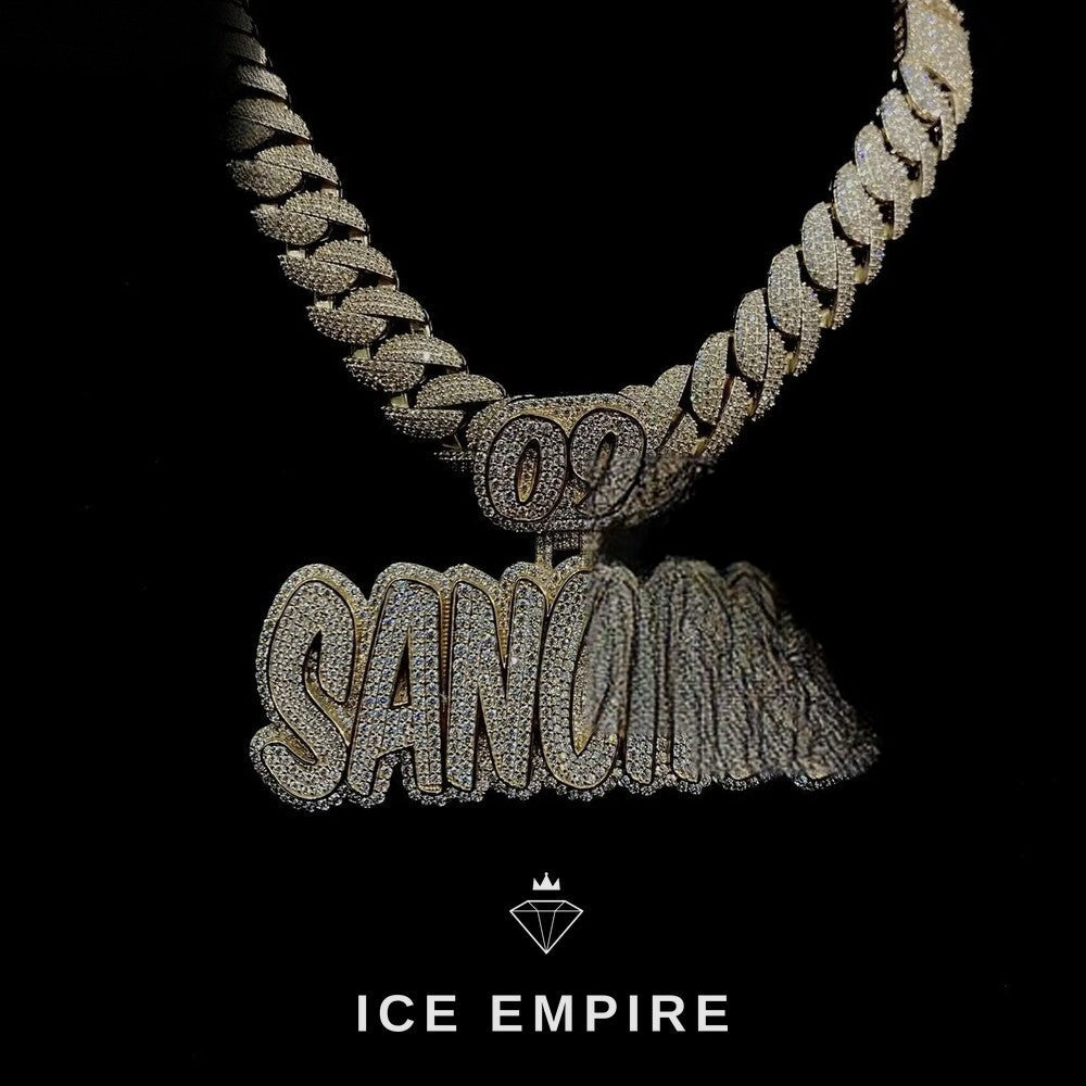 Iced Out Rose Gold Plated Moissanite Pendant
