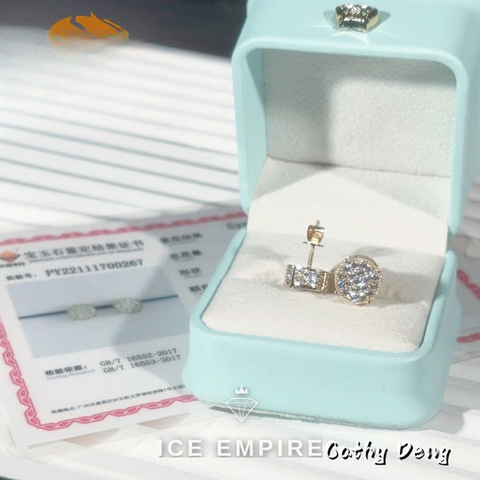 Iced Out Gold Plated Moissanite Earrings