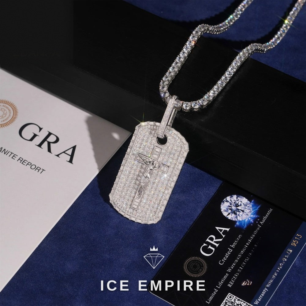 Iced Out Cross 925 Silver Moissanite Pendant