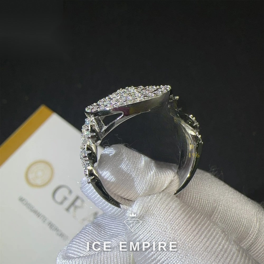 Iced Out 925 Silver Moissanite Ring