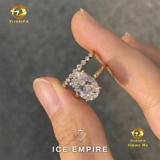 Iced Out Gold Plated Lab Grown Diamond Engagement Ring