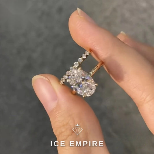 Iced Out Gold Plated Lab Grown Diamond Engagement Ring