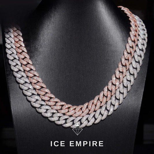 Iced Out Rose Gold Plated Moissanite Cuban Chain