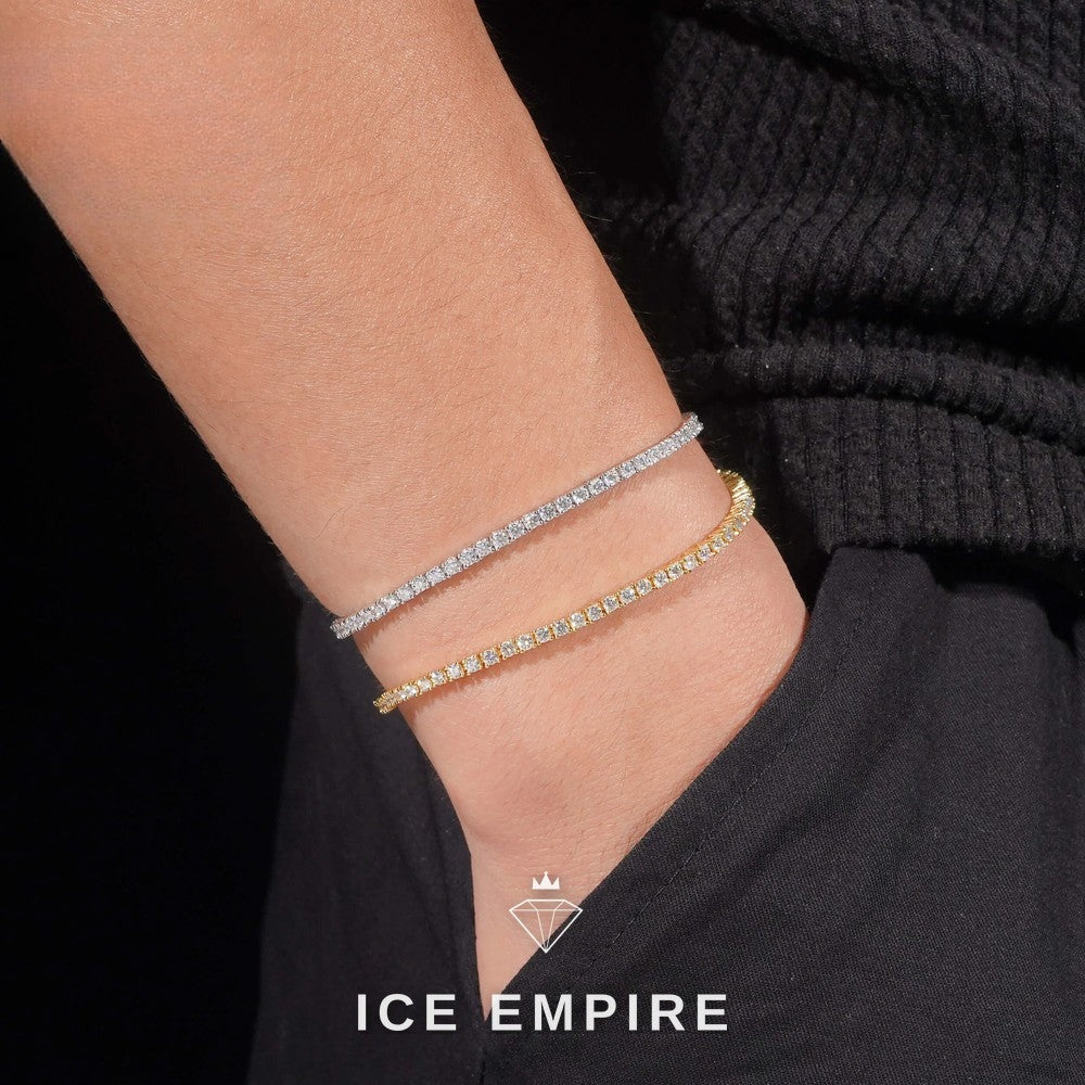 Iced Out 925 Silver Moissanite Tennis Chain