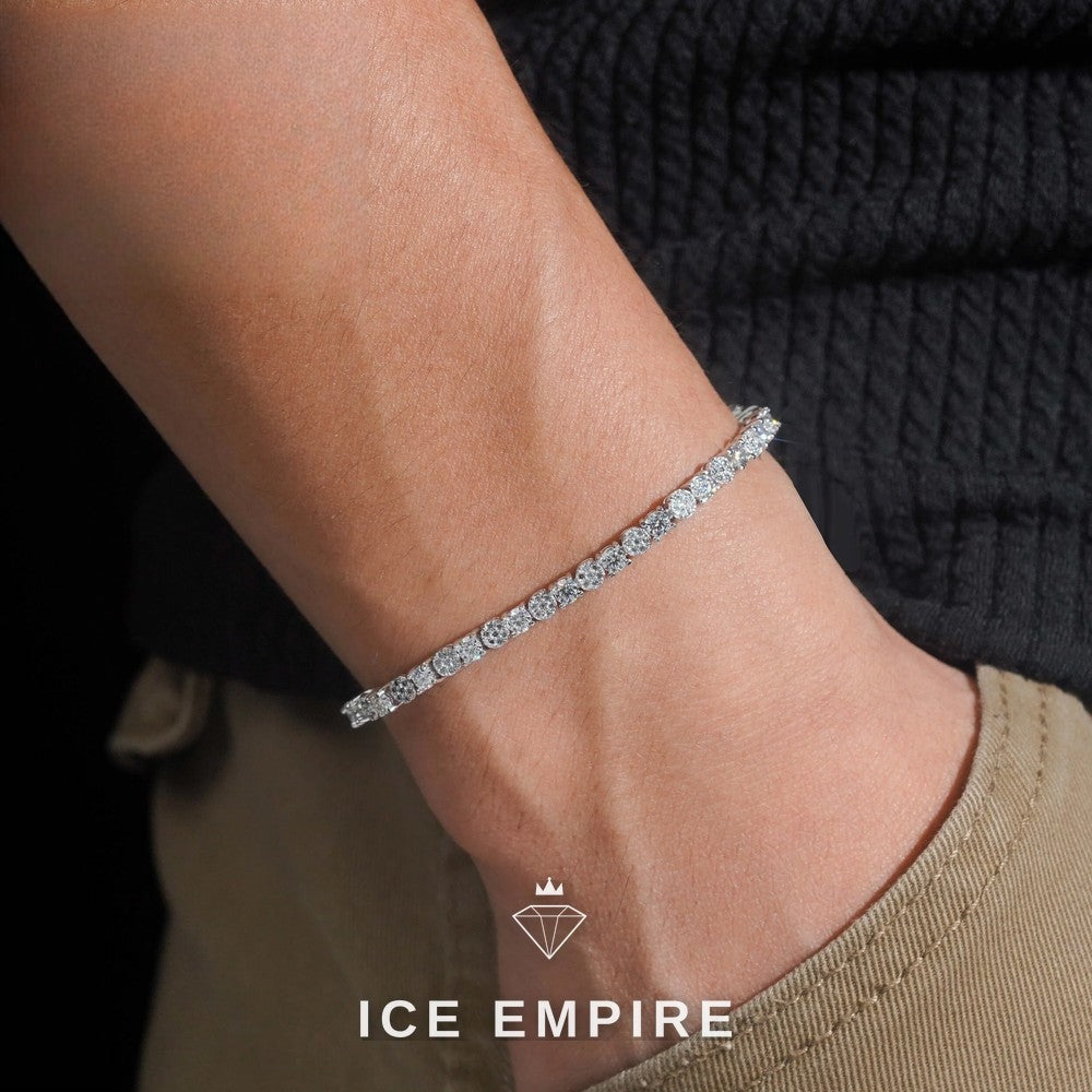Iced Out 925 Silver Moissanite Tennis Bracelet