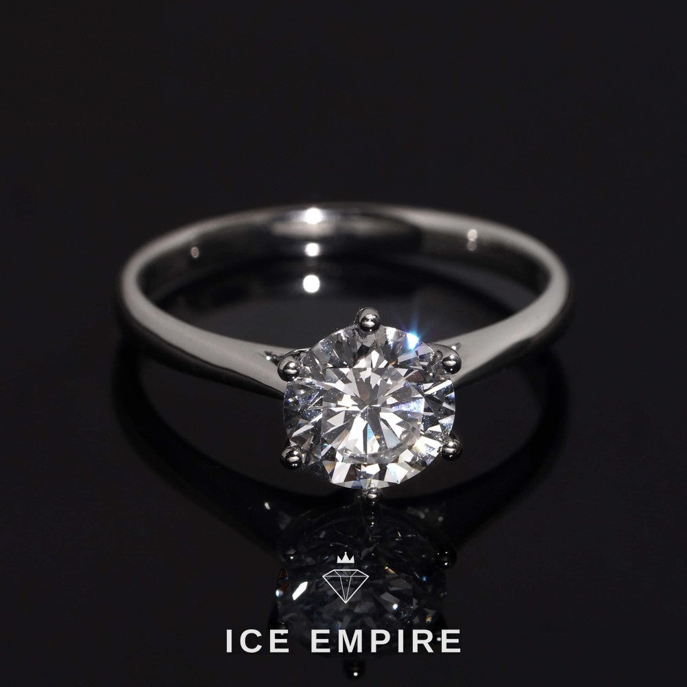 Iced Out 925 Silver Lab Grown Diamond Engagement Ring