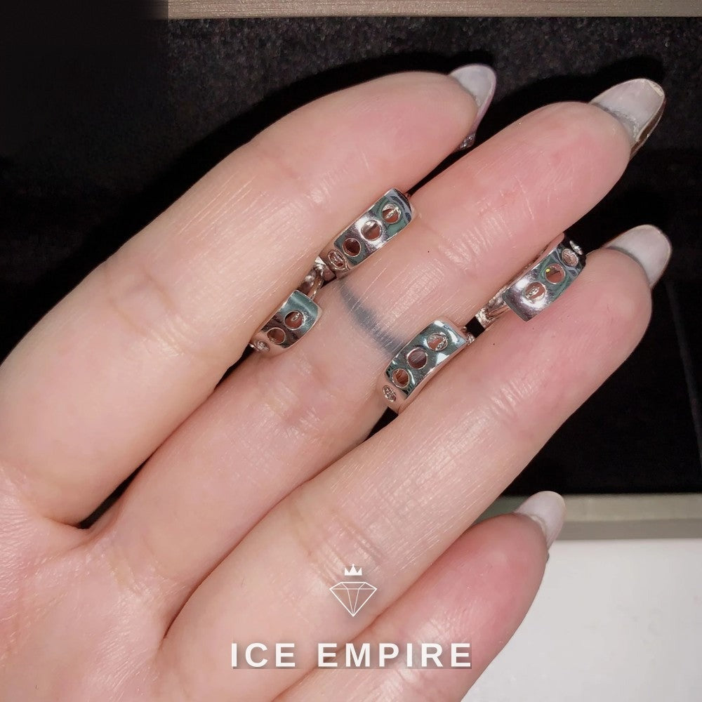 Iced Out Gold Plated Moissanite Hoop Earrings