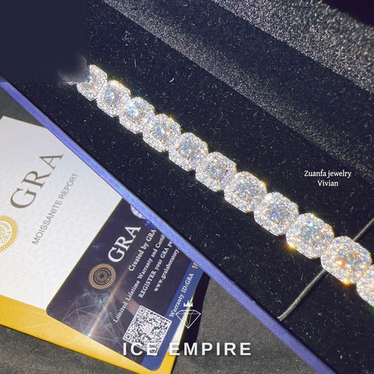 Iced Out Rose Gold Plated Moissanite Bracelet
