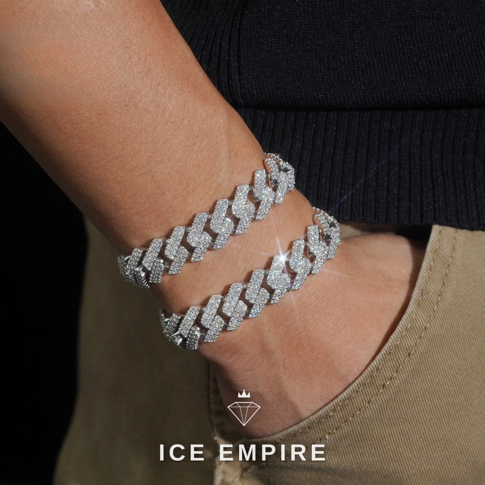 Iced Out 925 Silver Moissanite Cuban Chain