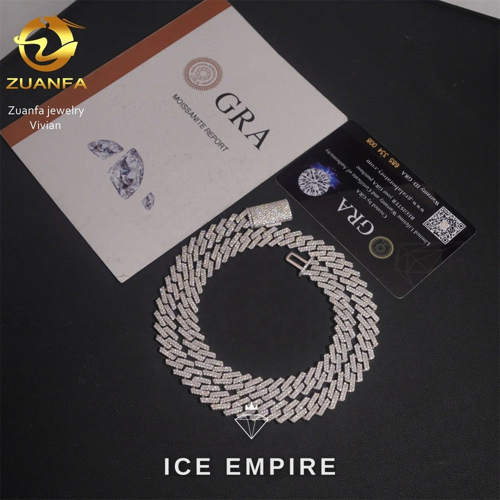 Iced Out Gold Plated Moissanite Cuban Chain
