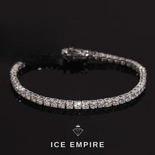 Iced Out 925 Silver Moissanite Tennis Bracelet