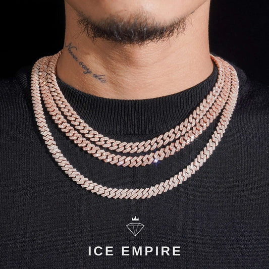 Iced Out Rose Gold Plated Moissanite Cuban Chain