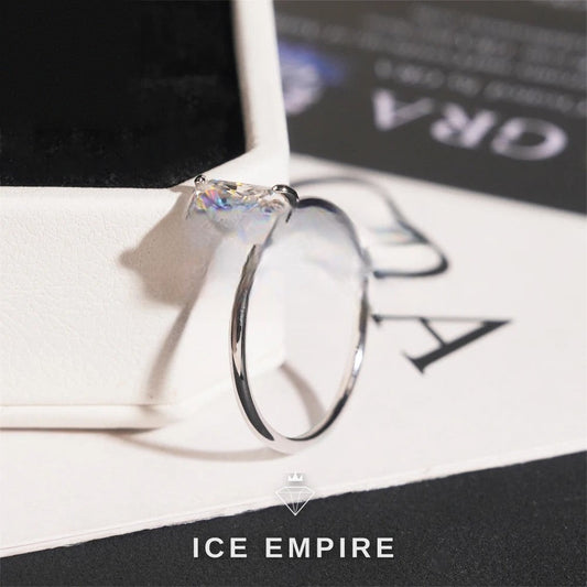 Iced Out 925 Silver Moissanite Engagement Ring