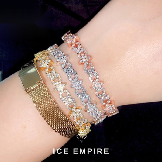 Iced Out Rose Gold Plated Moissanite Cuban Chain
