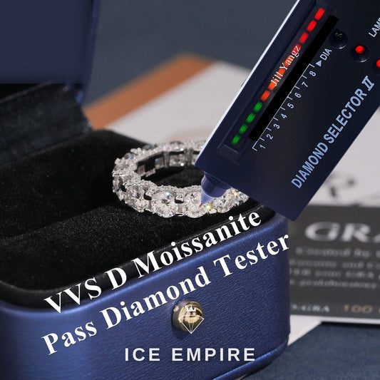 Iced Out 925 Silver Moissanite Engagement Ring