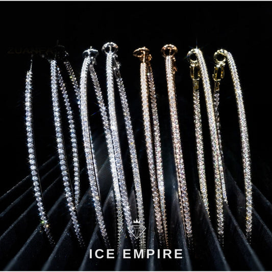 Iced Out 925 Silver Moissanite Earrings