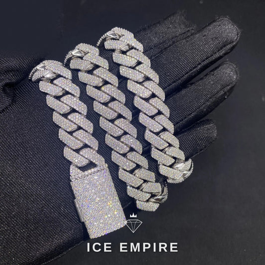Iced Out Rose Gold Moissanite Cuban Chain
