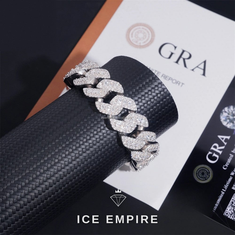 Iced Out Gold Plated Moissanite Cuban Chain