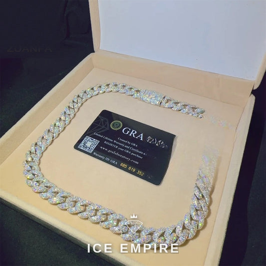 Iced Out Rose Gold Plated Moissanite Cuban Chain